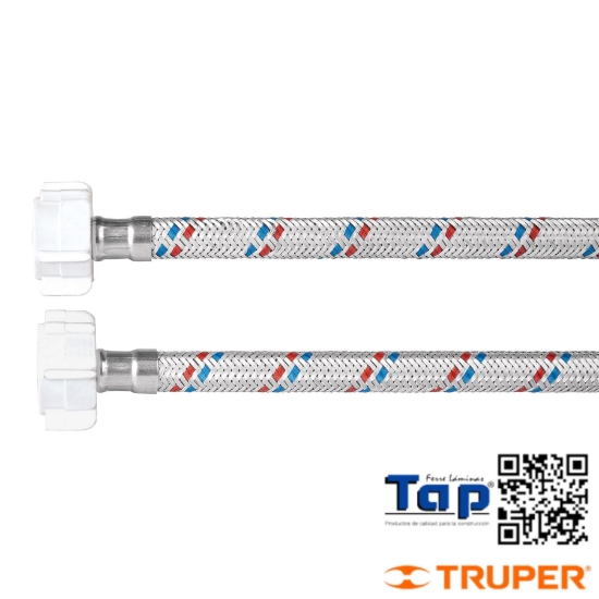 Imagen de MANGUERA WC ALU 013 1/2"X022 7/8" 50 CM PLAST/PLAST BASIC