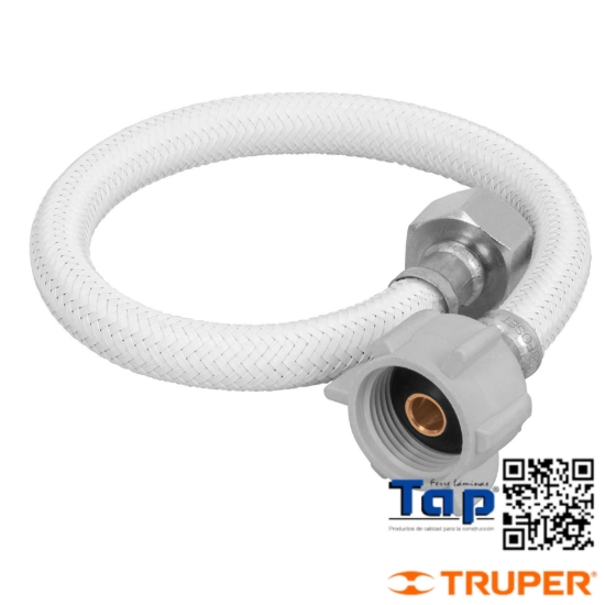 Imagen de MANGUERA WC VINILO BLANCO 013 1/2"X7/8" 35CM CONECTOR PCO