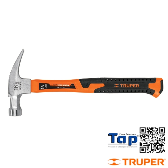 Imagen de MARTILLO 16 OZ UÑA RECTA MANGO FIBRA VIDRIO TRUPER
