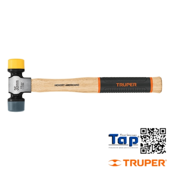 Imagen de MARTILLO 35 MM C CARAS SUAVES INTERCAMBIABLES TRUPER GRIP