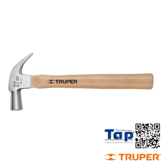 Imagen de MARTILLO CABEZA CONICA 27 MM UÑA CURVA MANGO MAD TRUPER