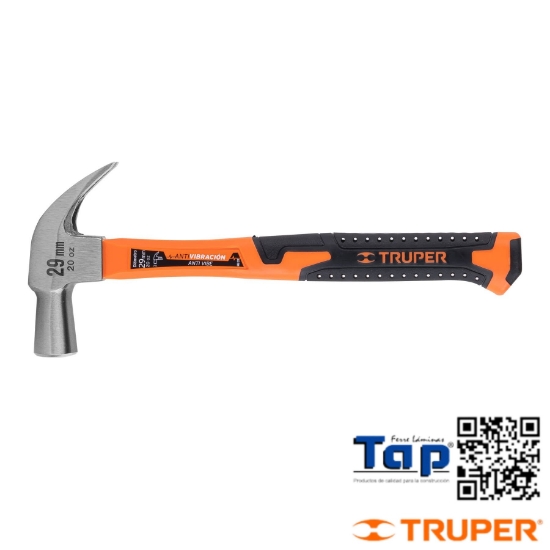 Imagen de MARTILLO CABEZA CONICA 29 MM UÑA CURVA MANGO MAD TRUPER