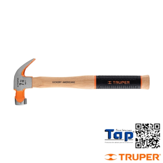 Imagen de MARTILLO PULIDO  7 OZ UÑA CURVA MANGO HICKORY TRUPER GRIP
