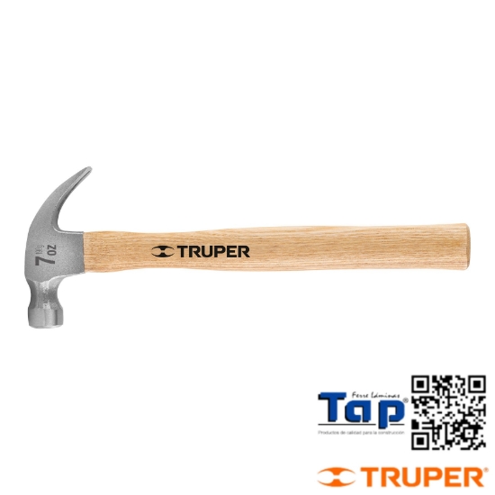 Imagen de MARTILLO PULIDO  7 OZ UÑA CURVA MANGO MAD TRUPER