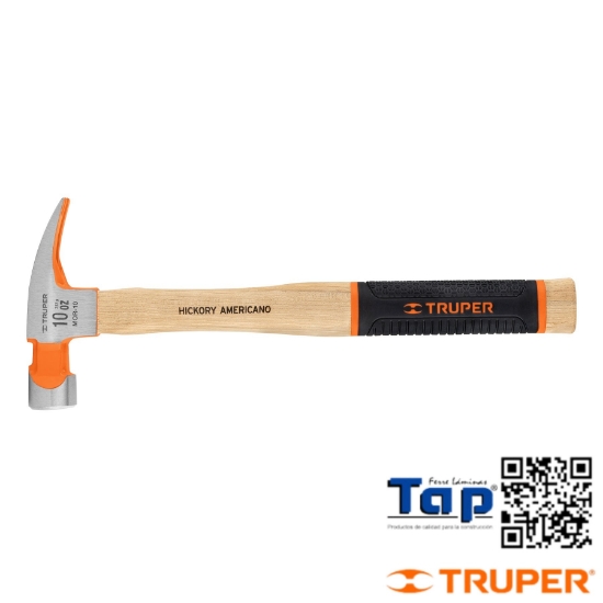 Imagen de MARTILLO PULIDO 10 OZ UÑA RECTA MANGO HICKORY TRUPER GRIP