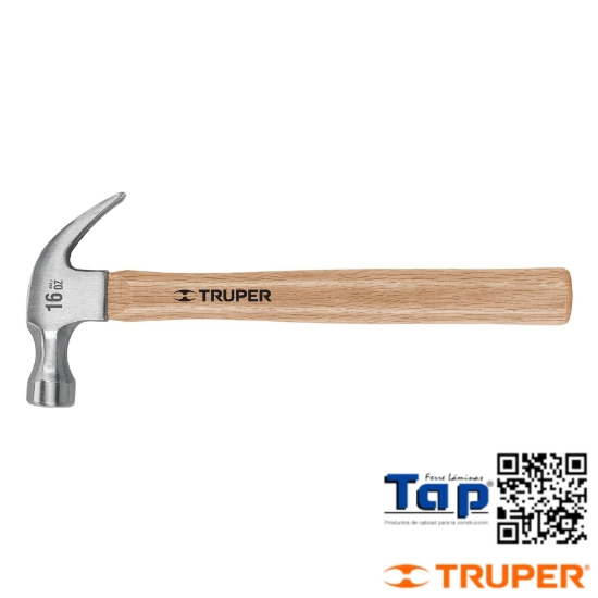 Imagen de MARTILLO PULIDO 16 OZ UÑA CURVA MANGO MAD TRUPER