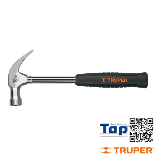 Imagen de MARTILLO PULIDO 16 OZ UÑA CURVA MANGO TUBULAR C NEOPRENO