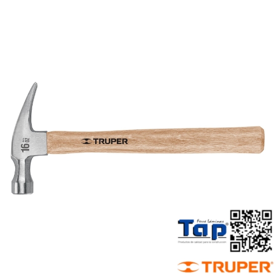 Imagen de MARTILLO PULIDO 16 OZ UÑA RECTA MANGO MAD TRUPER