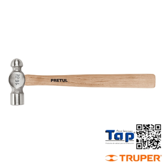 Imagen de MARTILLO PULIDO BOLA 16 OZ MANGO MAD PRETUL