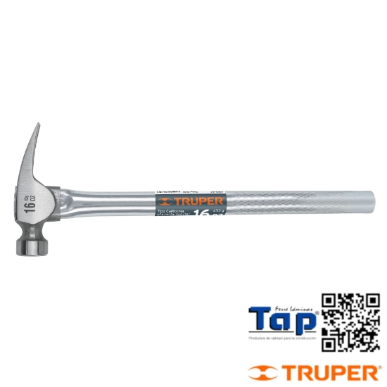 Imagen de MARTILLO TUBULAR 16 OZ UÑA CALIFORNIA RIPPER CARA LISA