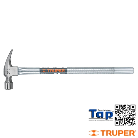Imagen de MARTILLO TUBULAR PULIDO 20 OZ ALOJAMIENTO IMANTADO UÑA RECTA
