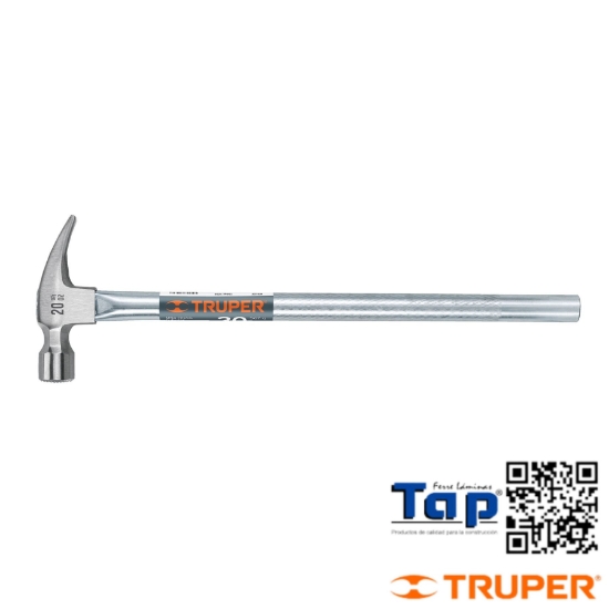 Imagen de MARTILLO TUBULAR PULIDO 20OZ CARA FRESADA UÑA RECTA TRUPER