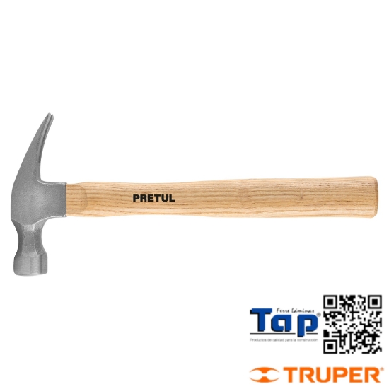 Imagen de MARTILLO UÑA RECTA 16 OZ PRETUL