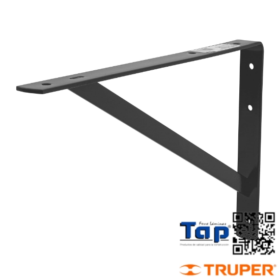 Imagen de MENSULA ACERO REFORZADA NEGRA 10X400 16" FIERO