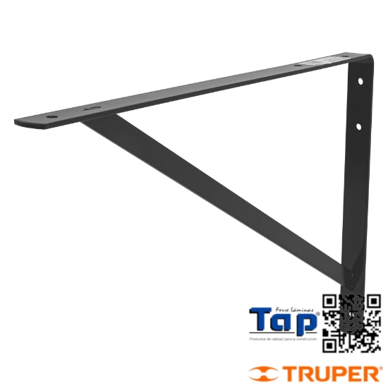 Imagen de MENSULA ACERO REFORZADA NEGRA 13X500 20" FIERO