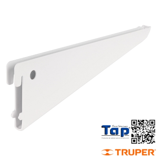 Imagen de MENSULA PLANA BLANCA P CREMALLERA DOBLE 22CM FIERO