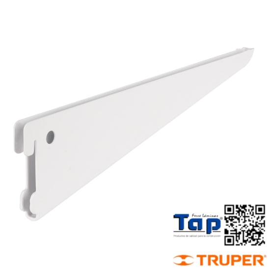 Imagen de MENSULA PLANA BLANCA P CREMALLERA DOBLE 27CM FIERO