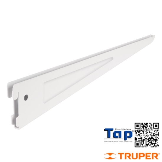 Imagen de MENSULA PLANA BLANCA P CREMALLERA DOBLE 37CM FIERO