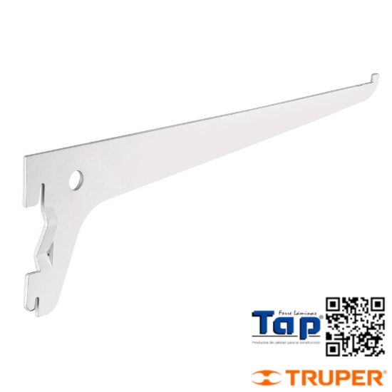 Imagen de MENSULA PLANA BLANCA P CREMALLERA SENCILLA 25CM FIERO