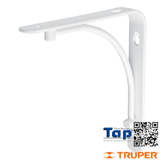 Imagen de MENSULA REFORZADA BLANCA  6X150 6" DISEÑO ALAMBRON FIERO