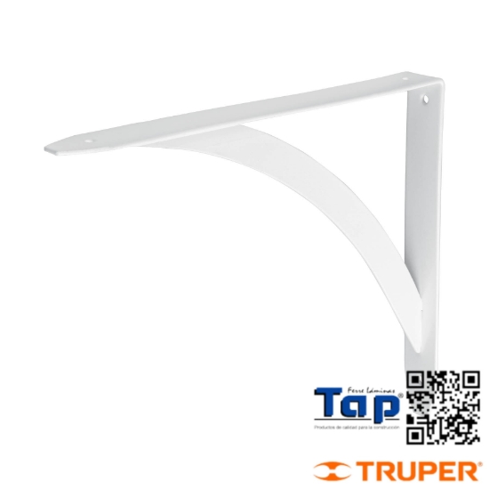 Imagen de MENSULA REFORZADA BLANCA  8X250 10" DISEÑO BARRA FIERO