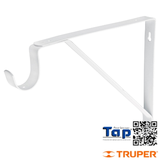 Imagen de MENSULA REFORZADA BLANCA 11X300 12" C GANCHO FIERO