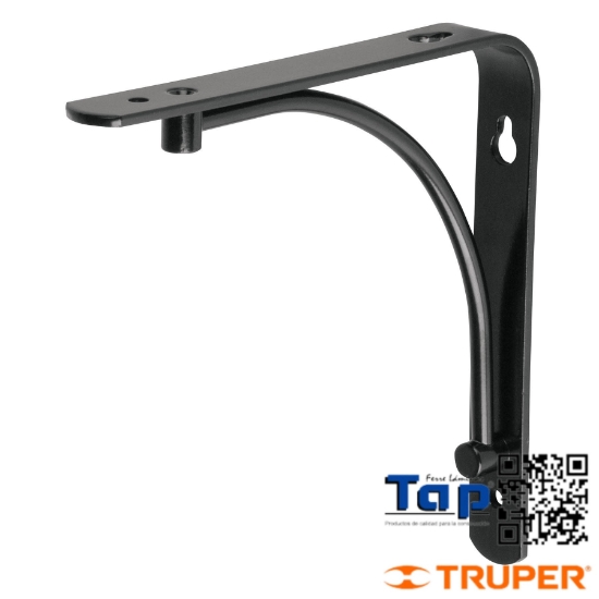 Imagen de MENSULA REFORZADA NEGRA  6X150 6" DISEÑO ALAMBRON FIERO