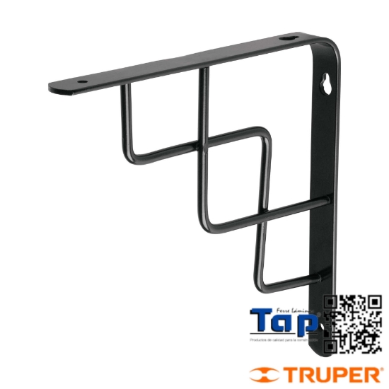 Imagen de MENSULA REFORZADA NEGRA  6X150 6" DISEÑO ESCALERA FIERO