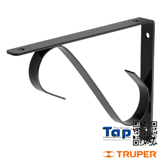 Imagen de MENSULA REFORZADA NEGRA  8X150 6" DISEÑO COLONIAL FIERO