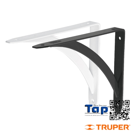 Imagen de MENSULA REFORZADA NEGRA  8X250 10" DISEÑO BARRA FIERO