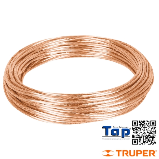 Imagen de CABLE DESNUDO COBRE CAL 12 AWG ROLLO  25 M X METRO