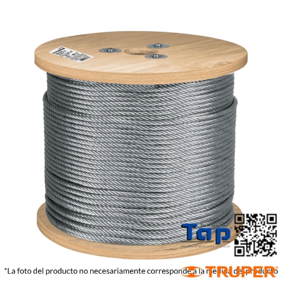 Imagen de CABLE FLEX 004 3/16" ACERO 7X19 HILOS 300 M X METRO