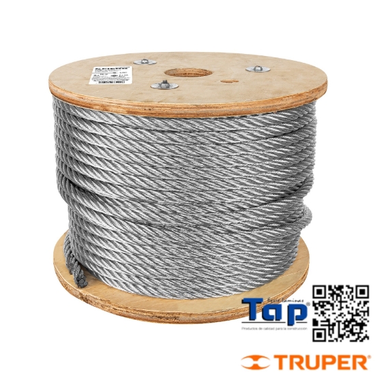 Imagen de CABLE FLEX 013 1/2" ACERO 7X19 HILOS 75 M X METRO