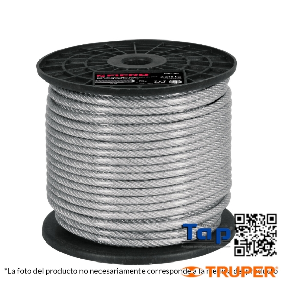 Imagen de CABLE RIGIDO 002 3/32" ACERO 7X7 RECUBIERTO PVC  75 M X METR