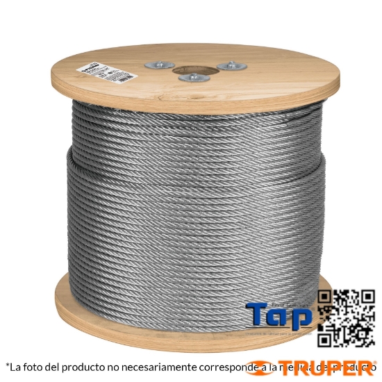 Imagen de CABLE RIGIDO 004 3/16" ACERO 7X7 HILOS 300 M X METRO FIERO