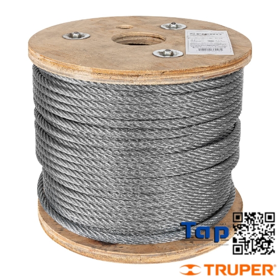 Imagen de CABLE RIGIDO 008 5/16" ACERO 7X7 HILOS 75 M X METRO FIERO