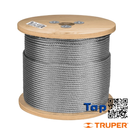 Imagen de CABLE RIGIDO 013 1/2" ACERO 7X7 HILOS 75 M X METRO FIERO
