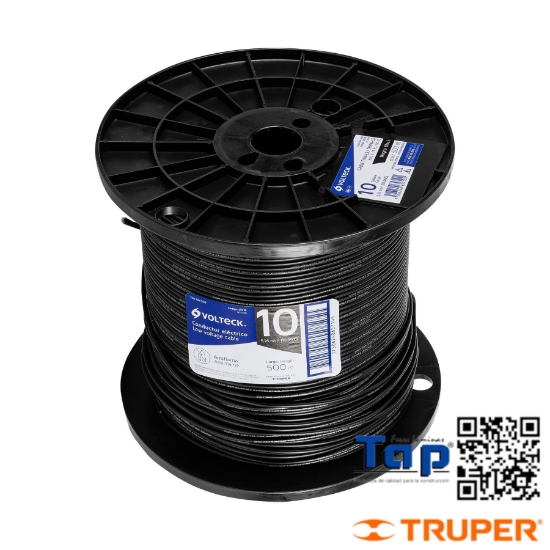 Imagen de CABLE THHW-LS 10 AWG NEGRO EN CARRETE 500 M X METRO