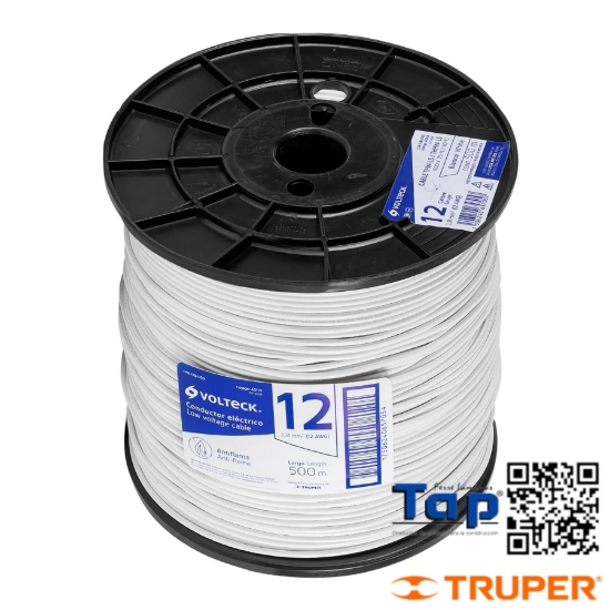 Imagen de CABLE THHW-LS 12 AWG BLANCO EN CARRETE 500 M X METRO