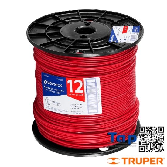 Imagen de CABLE THHW-LS 12 AWG ROJO EN CARRETE 500 M X METRO