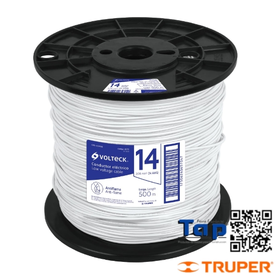 Imagen de CABLE THHW-LS 14 AWG BLANCO EN CARRETE 500 M X METRO