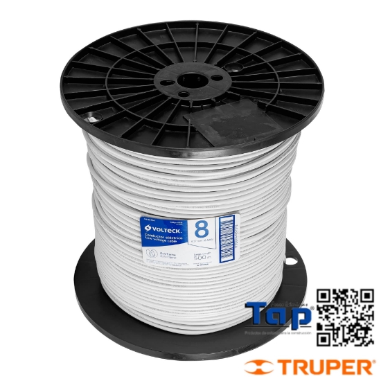 Imagen de CABLE THHW-LS 8 AWG BLANCO EN CARRETE 500 M X METRO