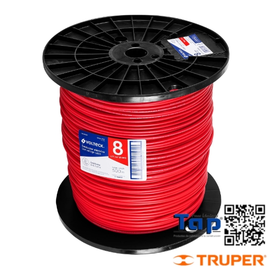 Imagen de CABLE THHW-LS 8 AWG ROJO EN CARRETE 500 M X METRO