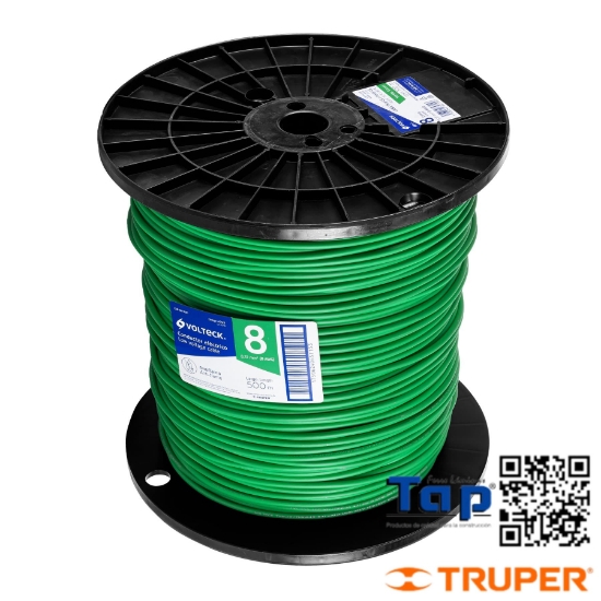 Imagen de CABLE THHW-LS 8 AWG VERDE EN CARRETE 500 M X METRO