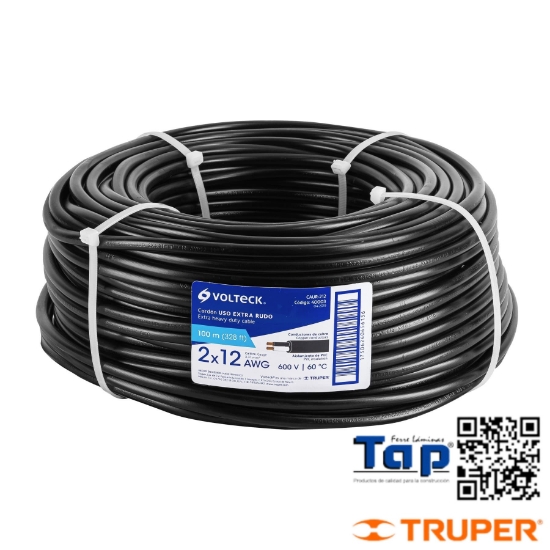 Imagen de CABLE USO EXTRA RUDO 2X12 AWG EN ROLLO 100 M X METRO