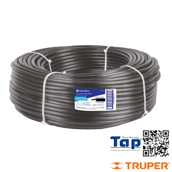 Imagen de CABLE USO EXTRA RUDO 2X14 AWG EN ROLLO 100 M X METRO