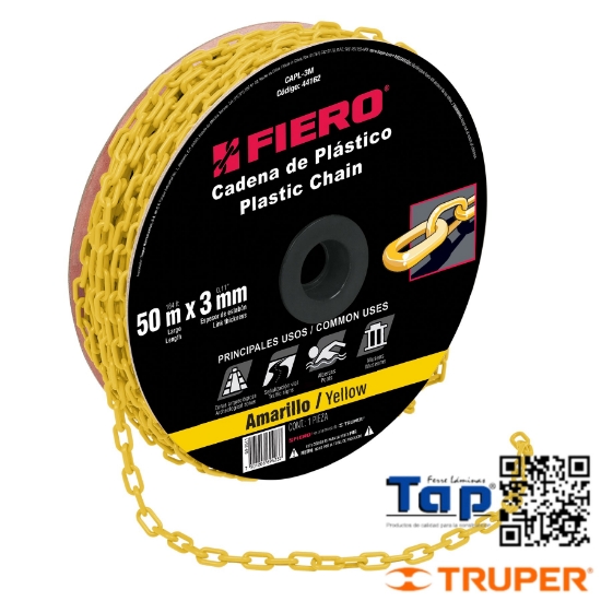 Imagen de CADENA 3 MM PCO AMARILLA CARRETE 50 M X METRO