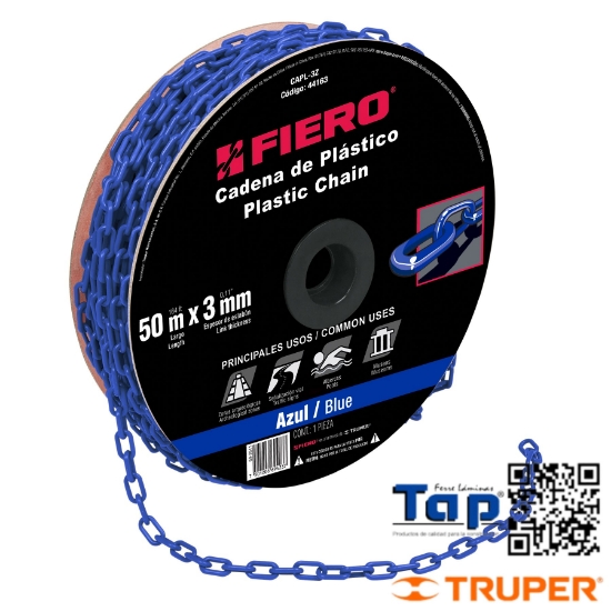 Imagen de CADENA 3 MM PCO AZUL CARRETE 50 M X METRO