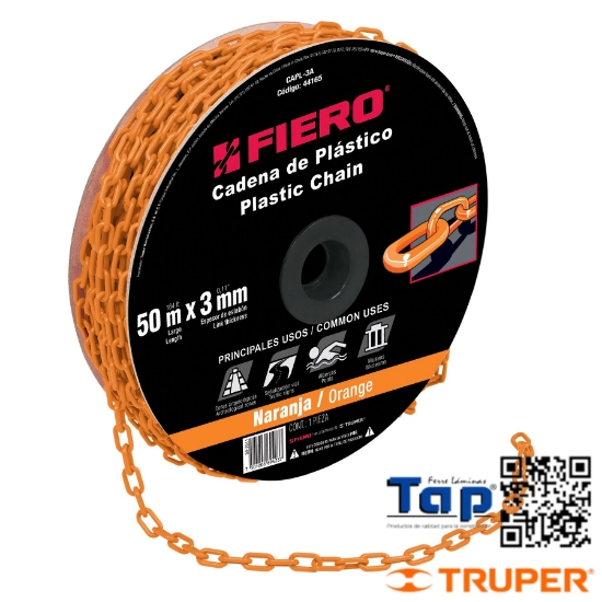 Imagen de CADENA 3 MM PCO NARANJA CARRETE 50 M X METRO