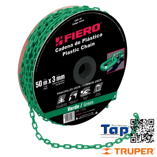 Imagen de CADENA 3 MM PCO VERDE CARRETE 50 M X METRO